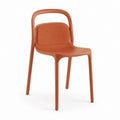 Sedia da pranzo arancione in PP con schienale imbottito in poliestere sagomata 46 x 52 x 80 cm