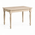 Tavolo da pranzo rettangolare beige in legno massello 120 x 75 x 75 cm