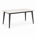 Tavolo da pranzo rettangolare bianco e nero in MDF e acciaio 140 x 80 x 75 cm