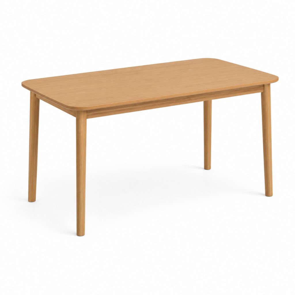 Tavolo da pranzo rettangolare in rovere massello naturale 120 x 75 x 75 cm